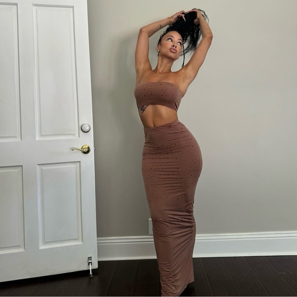 Swarovski x Skims maxi skirt NWT